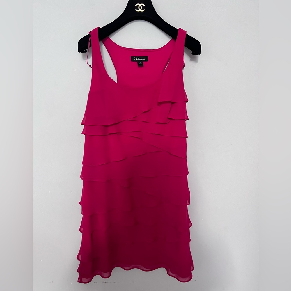 S.L. Fashions Tiered Sleeveless Dress Size 12
